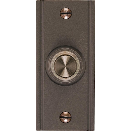 Heath-Zenith Wired Oil Rubbed Bronze Metal Body LED Lighted Doorbell Push-Button SL-716-00